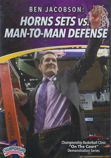 Horns Sets vs Man to Man Defense by Ben Jacobson Instructional Basketball Coaching Video